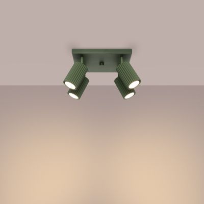 Plafonnier en aluminium 4 lampes 25x25x16.5cm Sollux