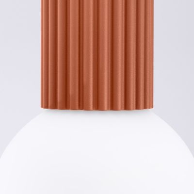Plafonnier Massive Hermès - Chromé Et Verre Orange - Luminaire Design - NEUF