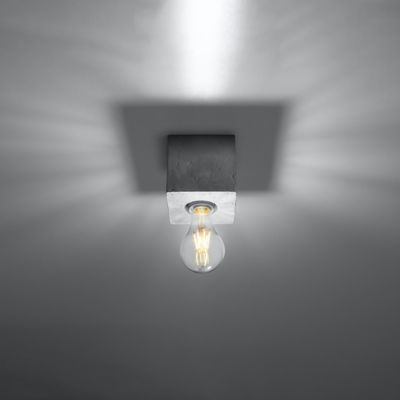 Plafonnier en béton 1 ampoule 3000K - 10x10x10cm Sollux