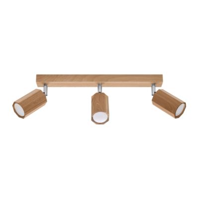 Plafonnier en bois 3 lampes 45x5x20cm Sollux