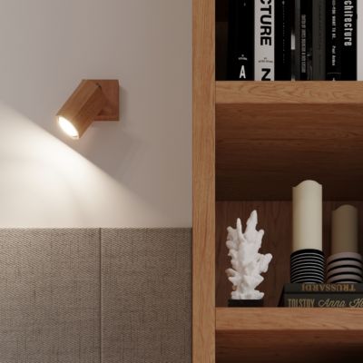 Plafonnier en bois 3 lampes 45x5x20cm Sollux