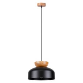 Plafonnier en bois/acier 1 lampes 29.5x29.5x130cm Sollux