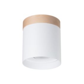 Plafonnier en bois/aluminium 1 lampes 12x12x14cm Sollux