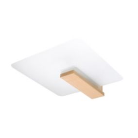 Plafonnier en bois/verre 2 lampes 40x14x47.5cm Sollux