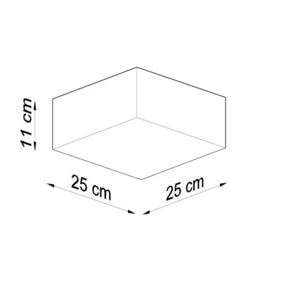 Plafonnier en PVC 1 lampes 25x25x11cm Sollux