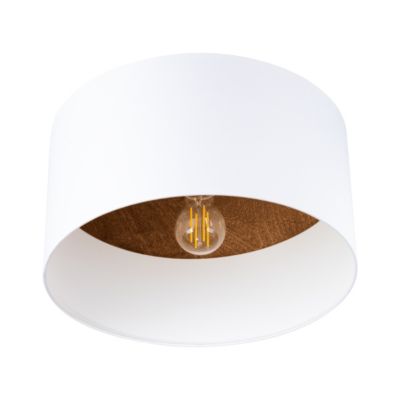 Plafonnier en tissu/bois/acier 1 lampes 35x35x20cm Sollux