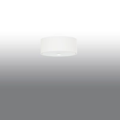 Plafonnier en tissu/verre/acier 3 ampoules 4000K - 30x30x22cm Sollux