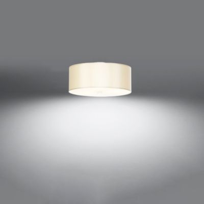 Plafonnier en tissu/verre/acier 3 ampoules 4000K - 30x30x22cm Sollux