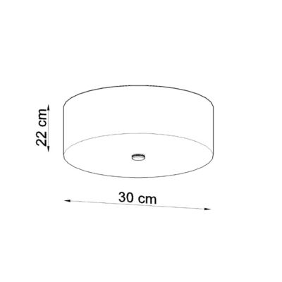 Plafonnier en tissu/verre/acier 3 ampoules 4000K - 30x30x22cm Sollux