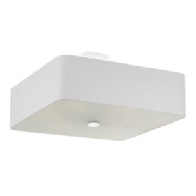 Plafonnier en tissu/verre/acier 5 lampes 45x45x25cm Sollux