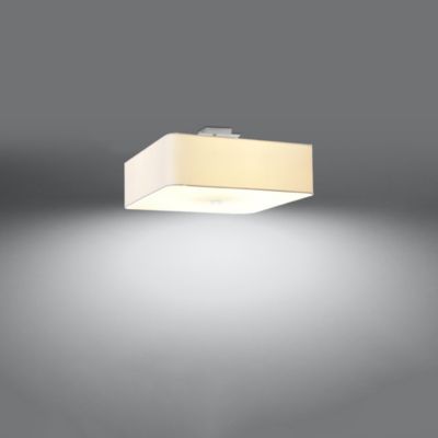 Plafonnier en tissu/verre/acier 5 lampes 45x45x25cm Sollux