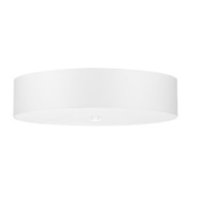 Plafonnier en tissu/verre/acier 5 lampes 50x50x16cm Sollux