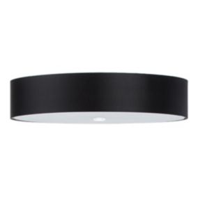 Plafonnier en tissu/verre/acier 5 lampes 60x60x16cm Sollux