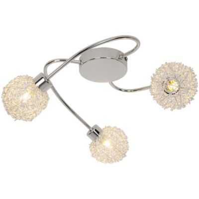 Plafonnier G9 40W GoodHome Phaidros brillant effet chromé H.16 x Ø42 cm