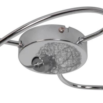 Plafonnier G9 40W GoodHome Phaidros brillant effet chromé H.16 x Ø42 cm