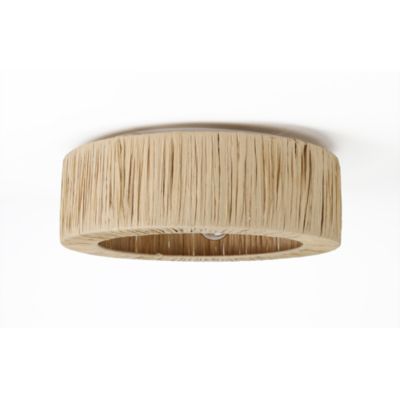 Plafonnier Gareth en raphia beige Ø40cm IP20 E27 40W Seynave