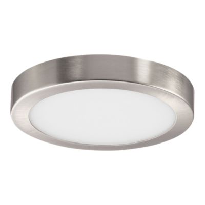 Plafonnier gris chromé LED integrée Aius blanc neutre Ø.21,5cm IP20 1200lm 12W GoodHome