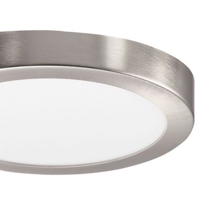 Plafonnier gris chromé LED integrée Aius blanc neutre Ø.21,5cm IP20 1200lm 12W GoodHome