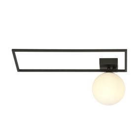 Plafonnier IMAGO 1A BLACK/OPAL, Emibig Lighting, Fabriqué en EU