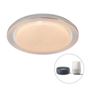 Plafonnier intelligent blanc 48 cm avec LED et variateur RGB - Jochem