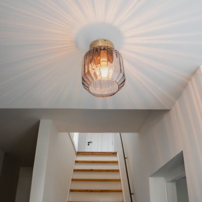 Plafonnier intelligent en laiton avec verre fumé, Wi-Fi A60 inclus - Stiklo