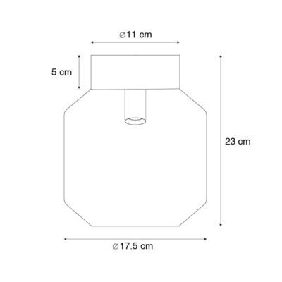 Plafonnier intelligent en laiton avec verre fumé, Wi-Fi A60 inclus - Stiklo