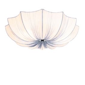 Plafonnier Japandi en soie grise 52 cm 3 lumières - Plu
