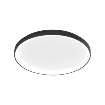 Plafonnier Krizia 50W Led 3000K, Gradable Phase Cut, Cadre Aluminium Noir Satiné, Diffuseur Silicone Opale - Gealuce