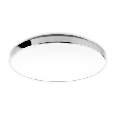 Plafonnier LED 1-flamme - IP44 - D.355x65mm - Blanc/Chrome - 4000K - 18W / 1850lm - Briloner