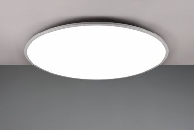 Plafonnier LED 100 cm 53W argent télécommande Yuma Trio