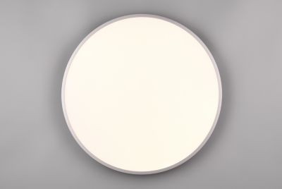 Plafonnier LED 100 cm 53W argent télécommande Yuma Trio
