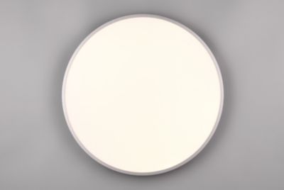 Plafonnier LED 100 cm 53W argent télécommande Yuma Trio