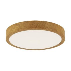 Plafonnier LED 18W Bois Chêne 28cm - Blanc Neutre 4000K - 5500K - SILAMP