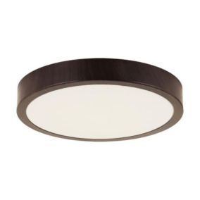 Plafonnier LED 18W Bois Wengé 28cm - Blanc Neutre 4000K - 5500K - SILAMP