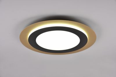 Plafonnier LED 42W 2700-6500K 5600lm noir et or télécommande - Trio - Morgan