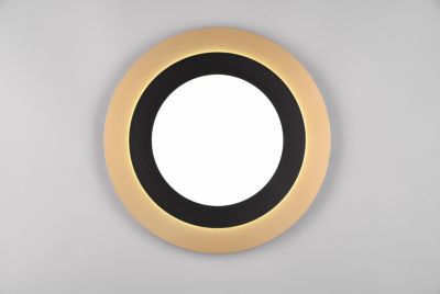 Plafonnier LED 42W 2700-6500K 5600lm noir et or télécommande - Trio - Morgan