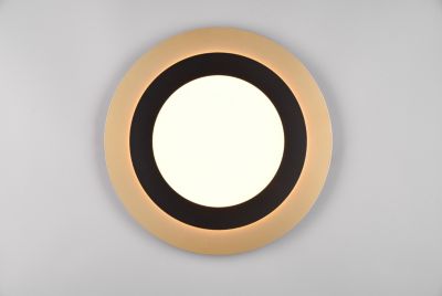 Plafonnier LED 42W 2700-6500K 5600lm noir et or télécommande - Trio - Morgan