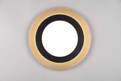 Plafonnier LED 42W 2700-6500K 5600lm noir et or télécommande - Trio - Morgan