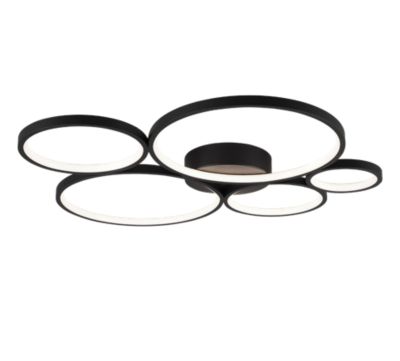 Plafonnier LED 49W, 5800lm, 3000K, Noir mat - Trio - Rondo