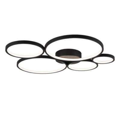 Plafonnier LED 49W, 5800lm, 3000K, Noir mat - Trio - Rondo