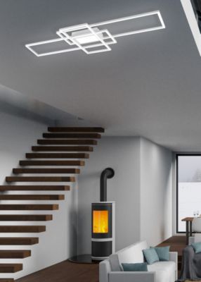 Plafonnier LED 60W - 7100lm, 3000/6500K - Variateur + Veilleuse - Blanc mat - Trio - Irvine