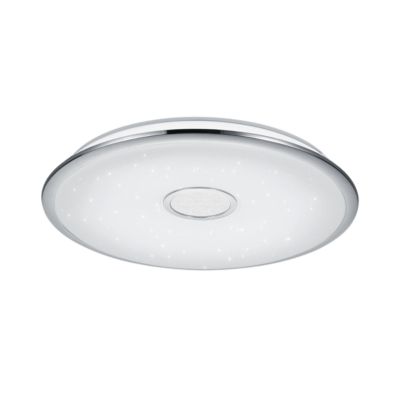 Plafonnier LED 91,5W chromé effet étoilé dimmable télécommande - Trio - Osaka