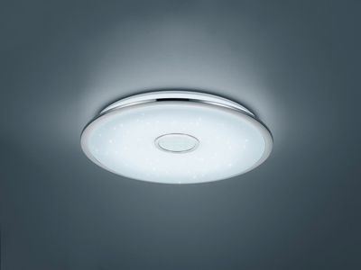 Plafonnier LED 91,5W chromé effet étoilé dimmable télécommande - Trio - Osaka