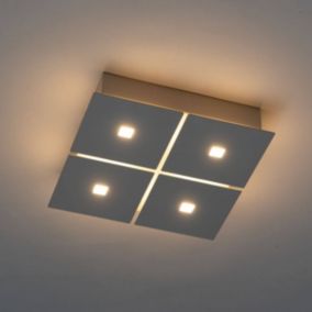 Plafonnier LED blanc carré L22,5 cm - Nova