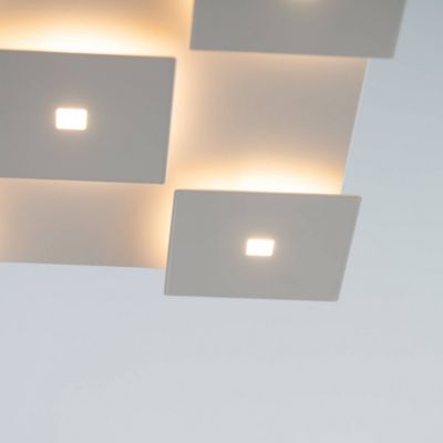 Plafonnier LED blanc carre L34 cm - Nova