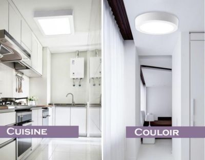 Plafonnier led Carré en saillie 12W 170x170mm Blanc Froid 6000K