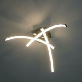 Plafonnier LED chromé design 3 branches - Ova