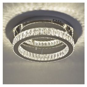 Plafonnier LED cristal cercle design (diamètre 45 cm) - Diez