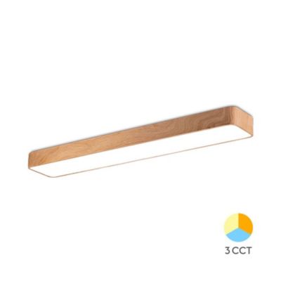 Plafonnier LED Décoratif 45W 3en1 4650lm finition bois