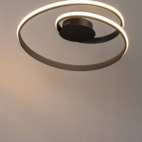 Plafonnier LED design double nœud noir - Keane